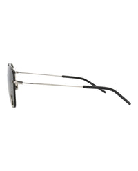 Saint Laurent Saint Laurent Womens Aviator Silver Silver Grey Fashion Designer Eyewear