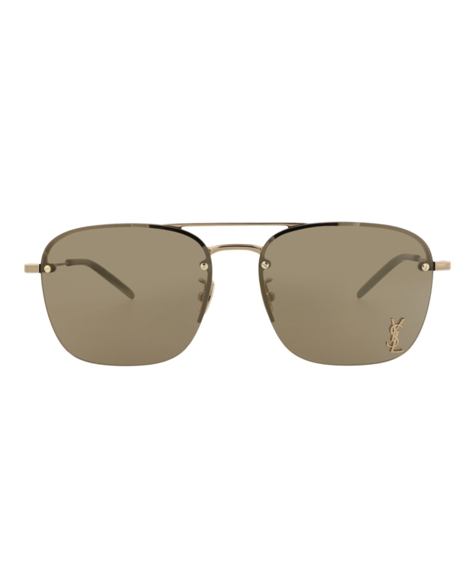Saint Laurent Saint Laurent Womens Aviator Bronze Bronze Brown Fashion Designer Eyewear
