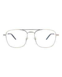 Saint Laurent Saint Laurent Unisex Aviator Silver Silver Transparent Fashion Designer Eyewear