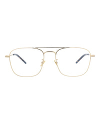Saint Laurent Saint Laurent Unisex Aviator Gold Gold Transparent Fashion Designer Eyewear