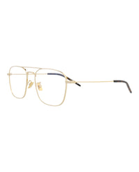 Saint Laurent Saint Laurent Unisex Aviator Gold Gold Transparent Fashion Designer Eyewear
