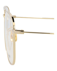 Saint Laurent Saint Laurent Unisex Aviator Gold Gold Transparent Fashion Designer Eyewear