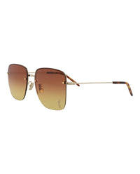 Saint Laurent Saint Laurent Womens Square/Rectangle Gold Gold Orange Fashion Designer Eyewear