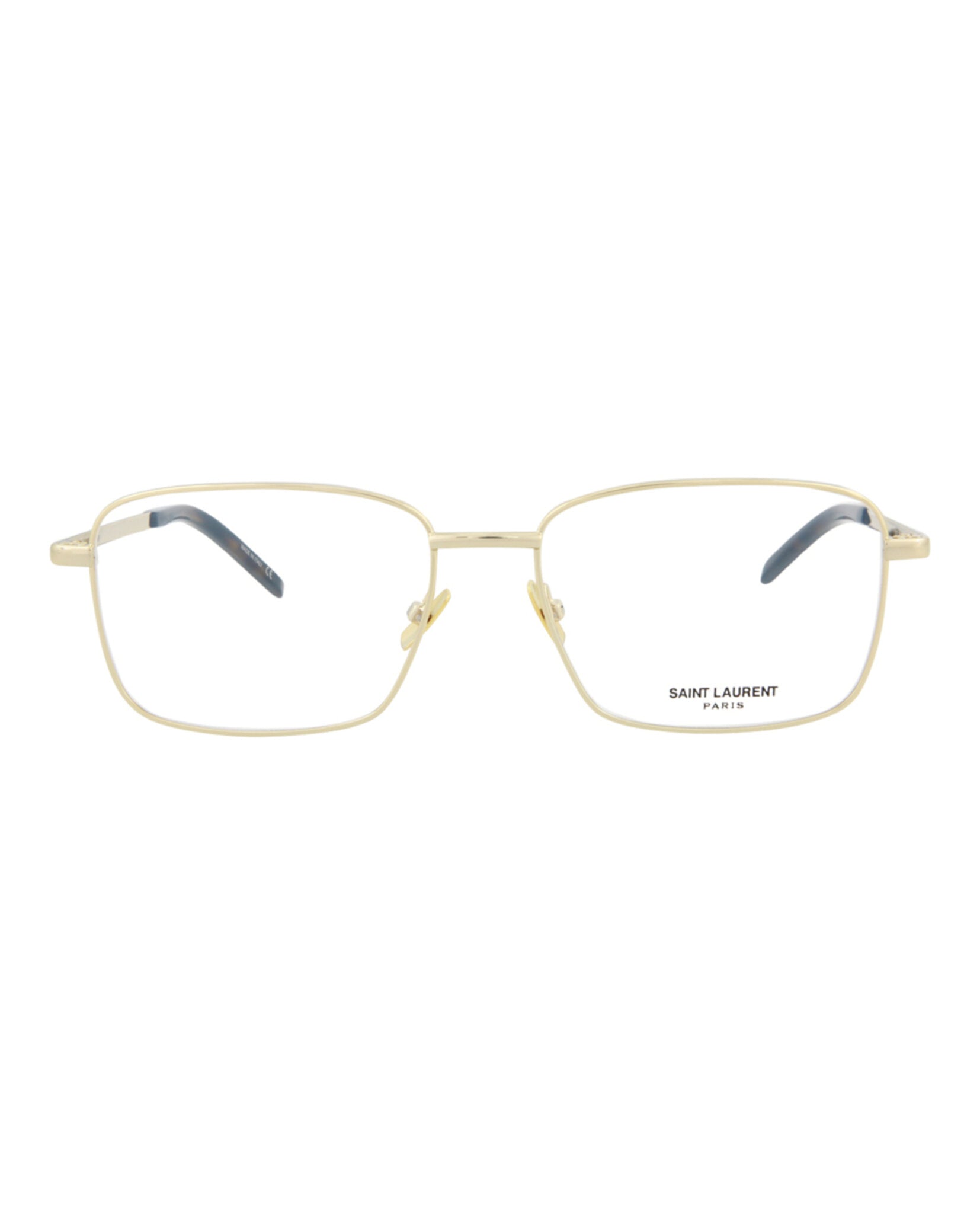 Saint Laurent Saint Laurent Unisex Square/Rectangle Gold Gold Transparent Fashion Designer Eyewear