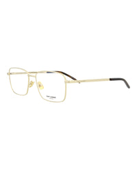 Saint Laurent Saint Laurent Unisex Square/Rectangle Gold Gold Transparent Fashion Designer Eyewear