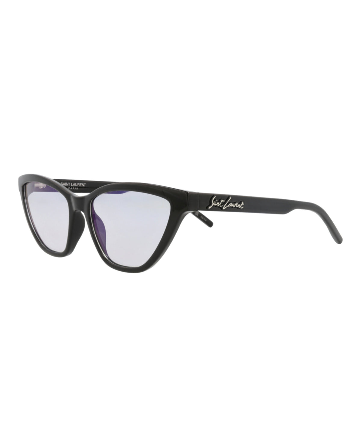 Saint Laurent Womens Cat Eye Black Black Grey Fashion Designer Eyewear