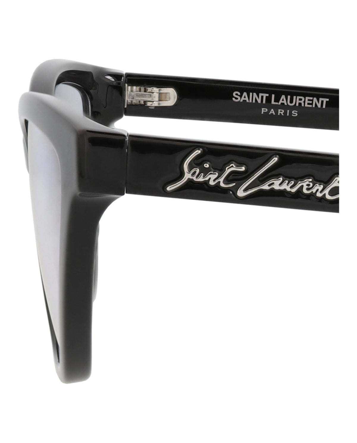 Saint Laurent Womens Cat Eye Black Black Grey Fashion Designer Eyewear