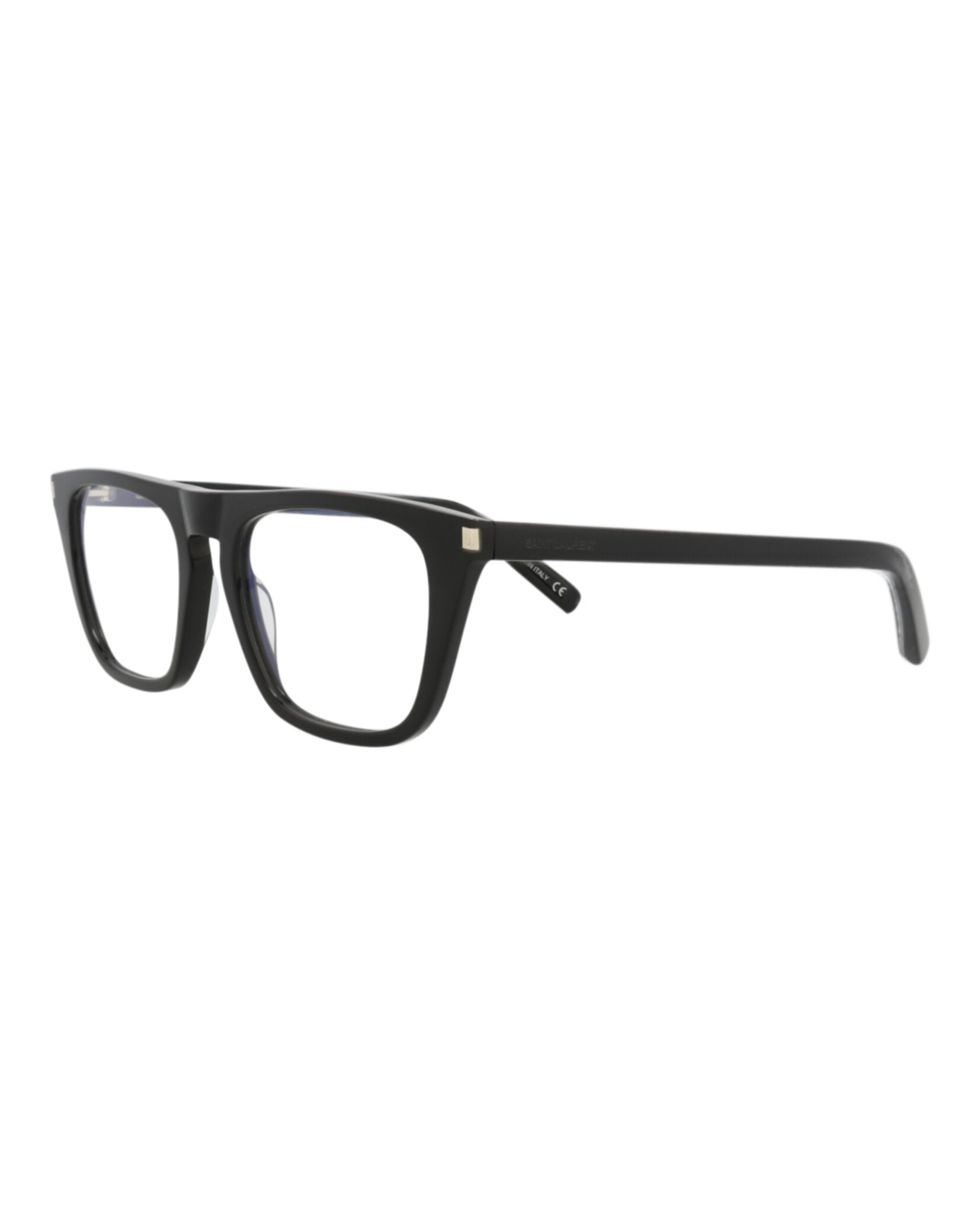 Saint Laurent Unisex Square/Rectangle Black Black Transparent Fashion Designer Eyewear