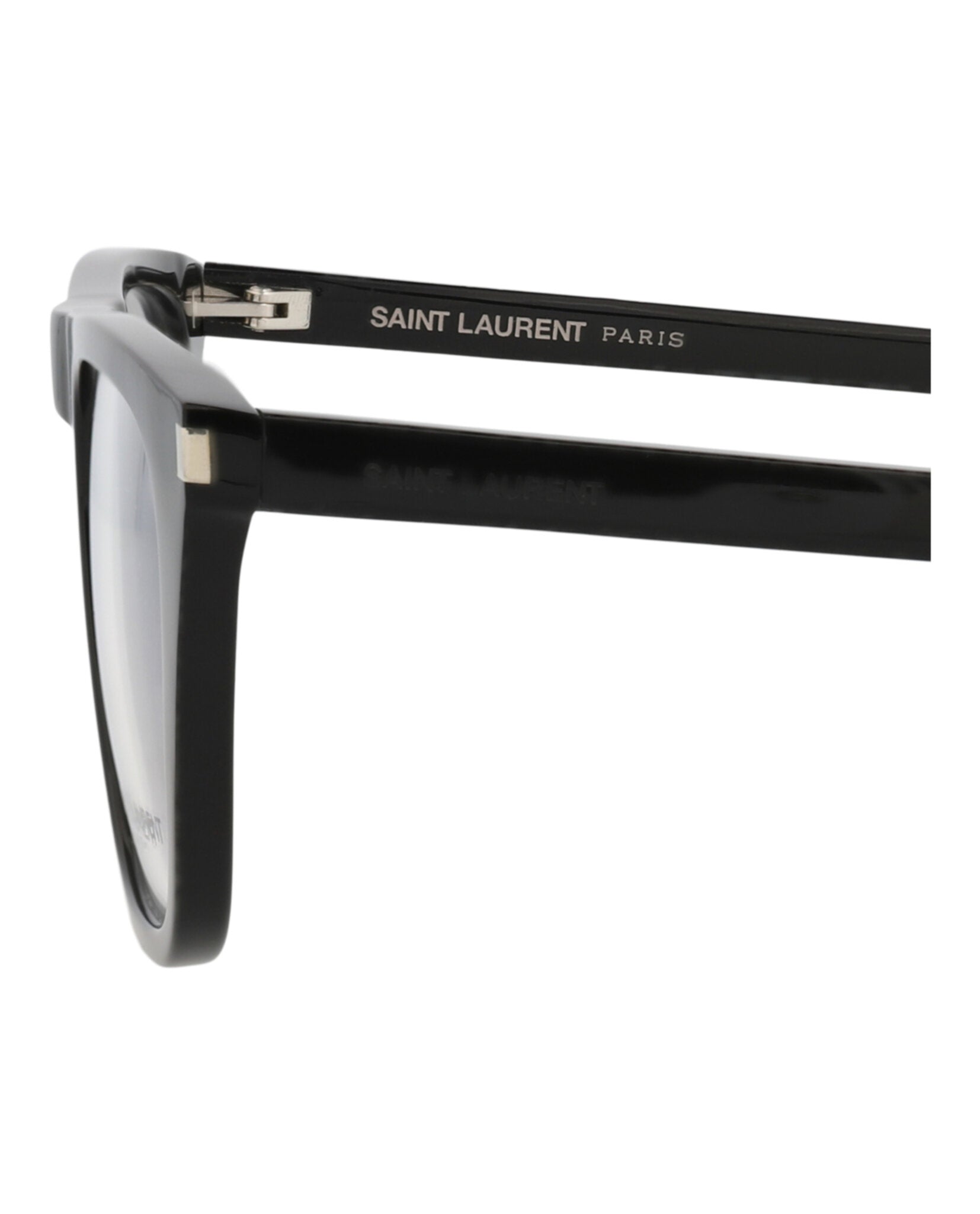 Saint Laurent Unisex Square/Rectangle Black Black Transparent Fashion Designer Eyewear