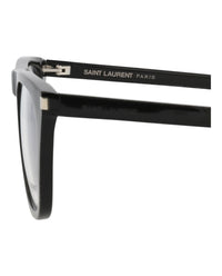 Saint Laurent Unisex Square/Rectangle Black Black Transparent Fashion Designer Eyewear