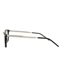 Saint Laurent Saint Laurent Mens Square/Rectangle Black Silver Transparent Fashion Designer Eyewear