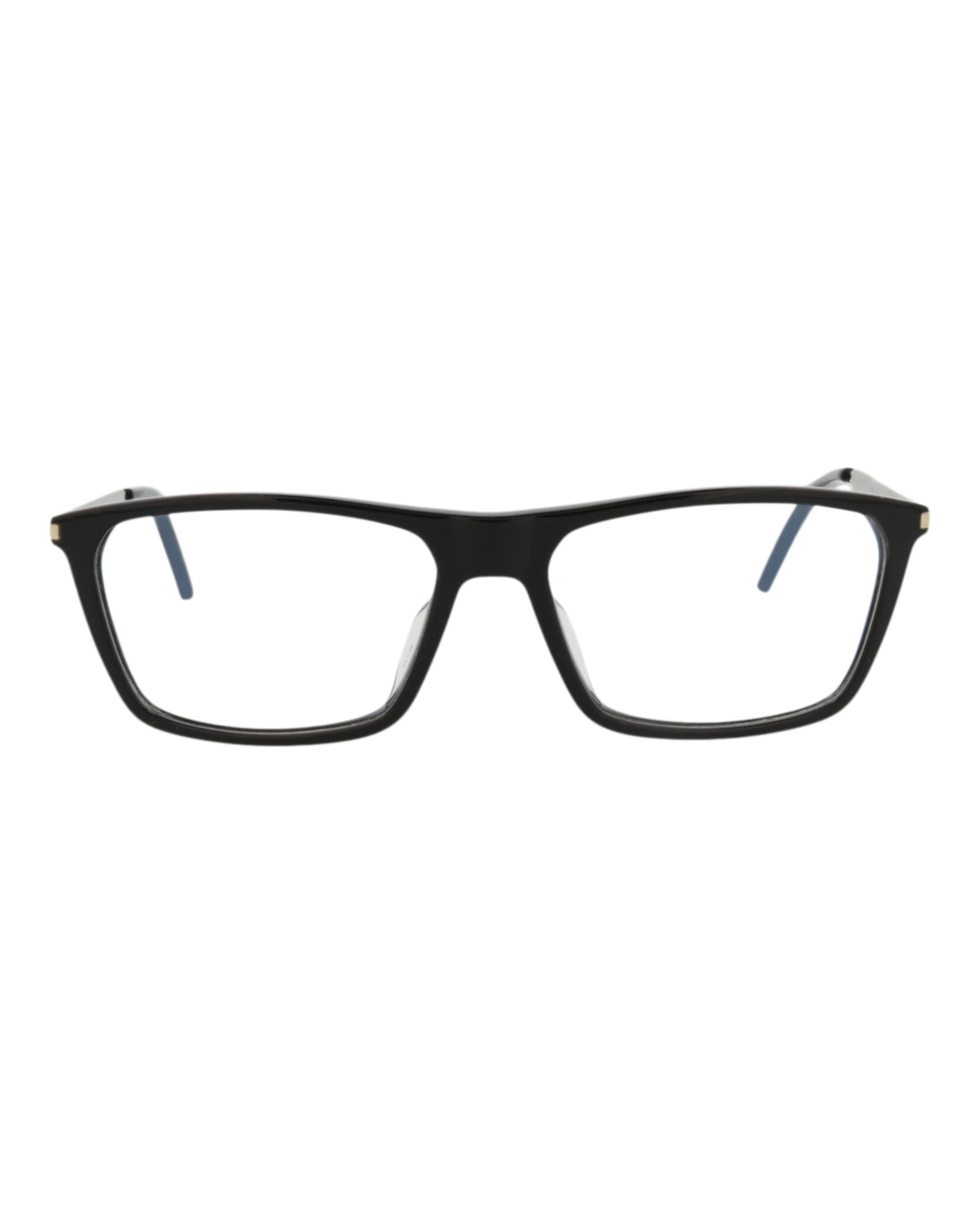 Saint Laurent Saint Laurent Mens Square/Rectangle Black Silver Transparent Fashion Designer Eyewear