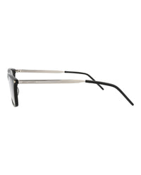 Saint Laurent Saint Laurent Mens Square/Rectangle Black Silver Transparent Fashion Designer Eyewear