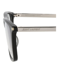 Saint Laurent Saint Laurent Mens Square/Rectangle Black Silver Transparent Fashion Designer Eyewear
