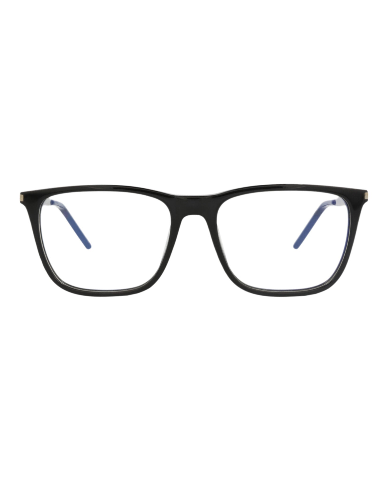 Saint Laurent Saint Laurent Mens Square/Rectangle Black Silver Transparent Fashion Designer Eyewear