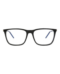 Saint Laurent Saint Laurent Mens Square/Rectangle Black Silver Transparent Fashion Designer Eyewear