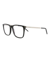 Saint Laurent Saint Laurent Mens Square/Rectangle Black Silver Transparent Fashion Designer Eyewear