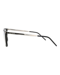 Saint Laurent Saint Laurent Mens Square/Rectangle Black Silver Transparent Fashion Designer Eyewear