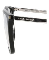 Saint Laurent Saint Laurent Mens Square/Rectangle Black Silver Transparent Fashion Designer Eyewear