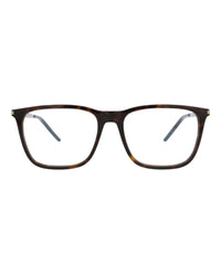 Saint Laurent Mens Square/Rectangle Havana Silver Transparent Fashion Designer Eyewear