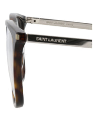 Saint Laurent Mens Square/Rectangle Havana Silver Transparent Fashion Designer Eyewear