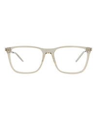 Saint Laurent Saint Laurent Mens Square/Rectangle Brown Silver Transparent Fashion Designer Eyewear