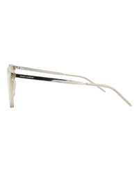 Saint Laurent Saint Laurent Mens Square/Rectangle Brown Silver Transparent Fashion Designer Eyewear