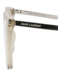 Saint Laurent Saint Laurent Mens Square/Rectangle Brown Silver Transparent Fashion Designer Eyewear