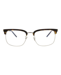 Saint Laurent Saint Laurent Mens Square/Rectangle Havana Silver Transparent Fashion Designer Eyewear