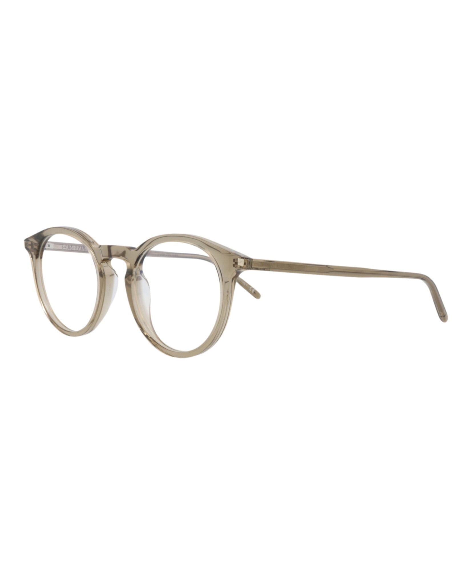 Saint Laurent Saint Laurent Unisex Round/Oval Brown Brown Transparent Fashion Designer Eyewear