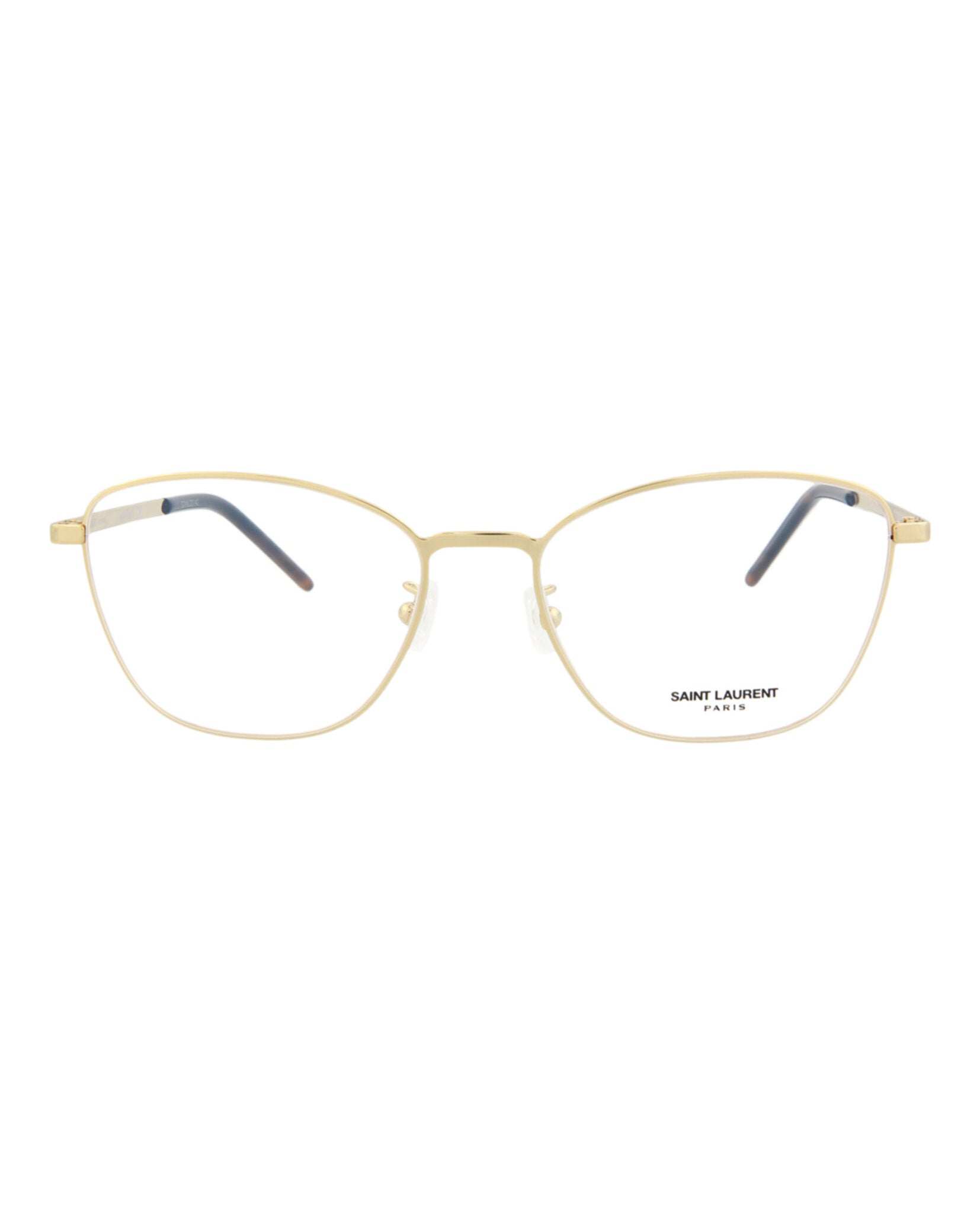 Saint Laurent Saint Laurent Womens Cat Eye Gold Gold Transparent Fashion Designer Eyewear
