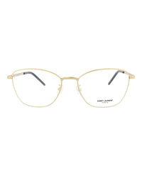 Saint Laurent Saint Laurent Womens Cat Eye Gold Gold Transparent Fashion Designer Eyewear