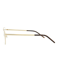 Saint Laurent Saint Laurent Womens Cat Eye Gold Gold Transparent Fashion Designer Eyewear
