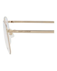 Saint Laurent Saint Laurent Unisex Square/Rectangle Gold Gold Transparent Fashion Designer Eyewear