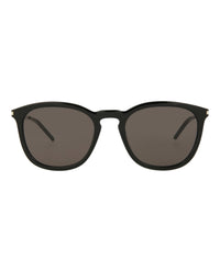 Saint Laurent Mens Square/Rectangle Black Silver Black Fashion Designer Eyewear