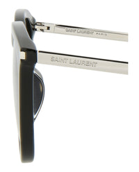 Saint Laurent Mens Square/Rectangle Black Silver Black Fashion Designer Eyewear