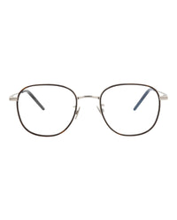 Saint Laurent Saint Laurent Unisex Round/Oval Silver Silver Transparent Fashion Designer Eyewear
