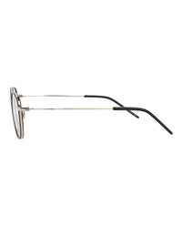 Saint Laurent Saint Laurent Unisex Round/Oval Silver Silver Transparent Fashion Designer Eyewear