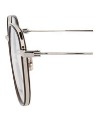 Saint Laurent Saint Laurent Unisex Round/Oval Silver Silver Transparent Fashion Designer Eyewear