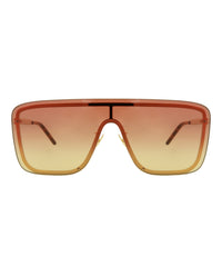 Saint Laurent Unisex Shield/Wrap Gold Gold Orange Fashion Designer Eyewear