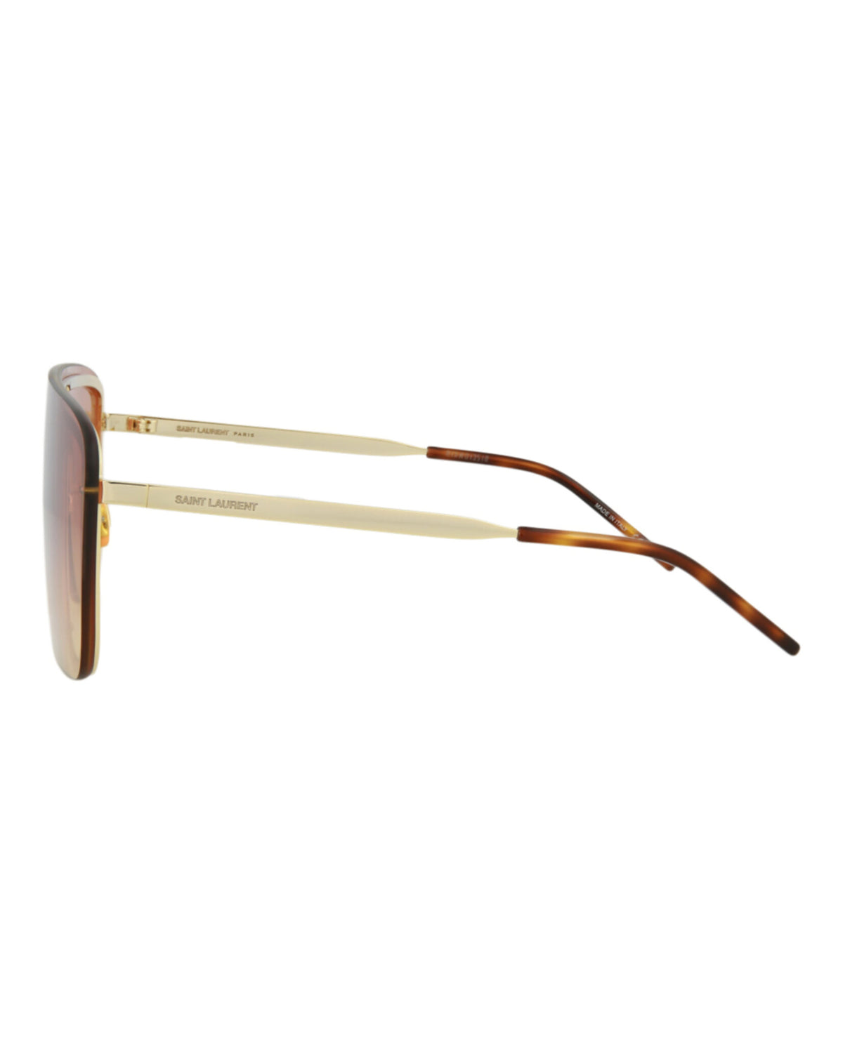 Saint Laurent Unisex Shield/Wrap Gold Gold Orange Fashion Designer Eyewear