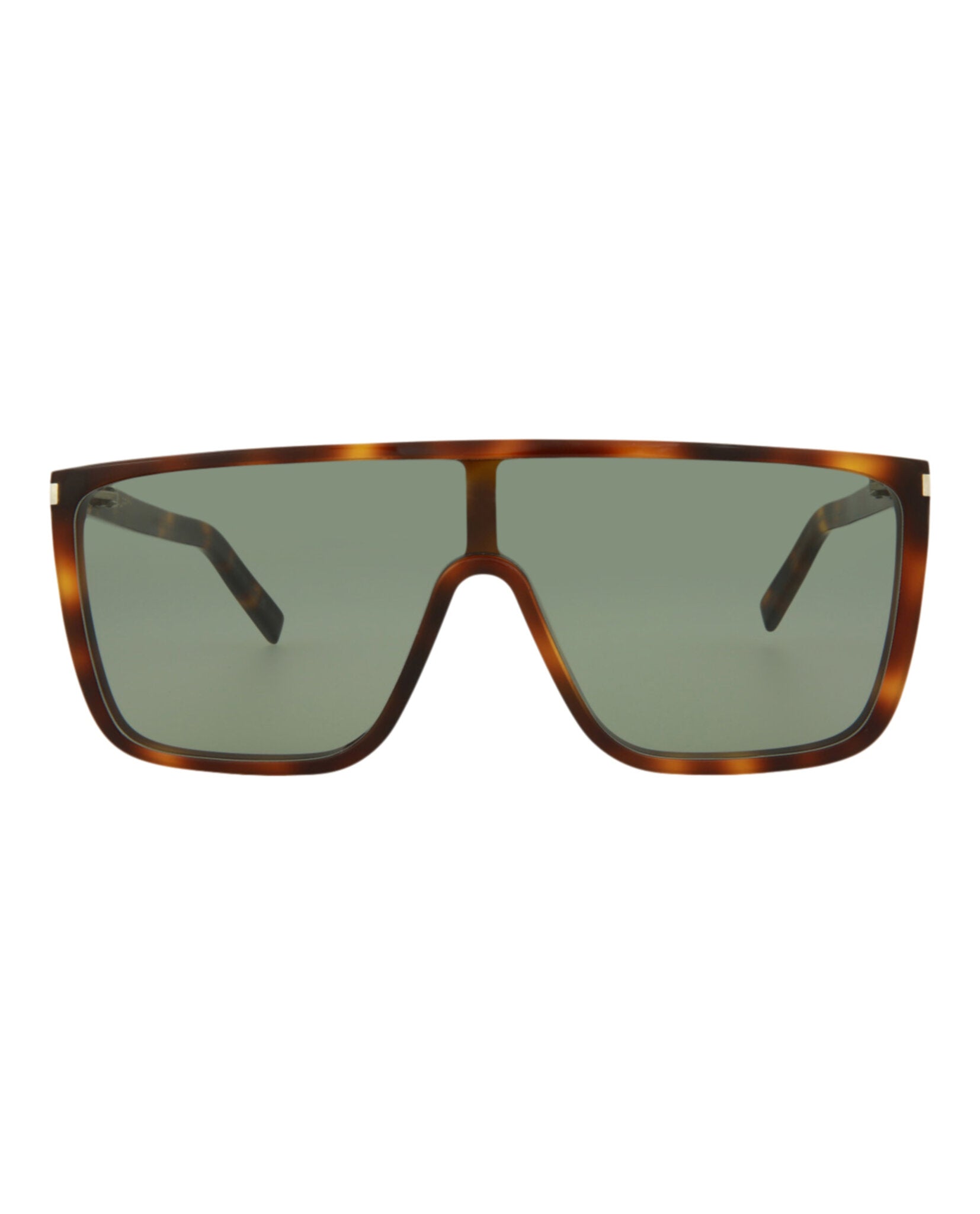 Saint Laurent Womens Shield/Wrap Havana Havana Green Fashion Designer Eyewear