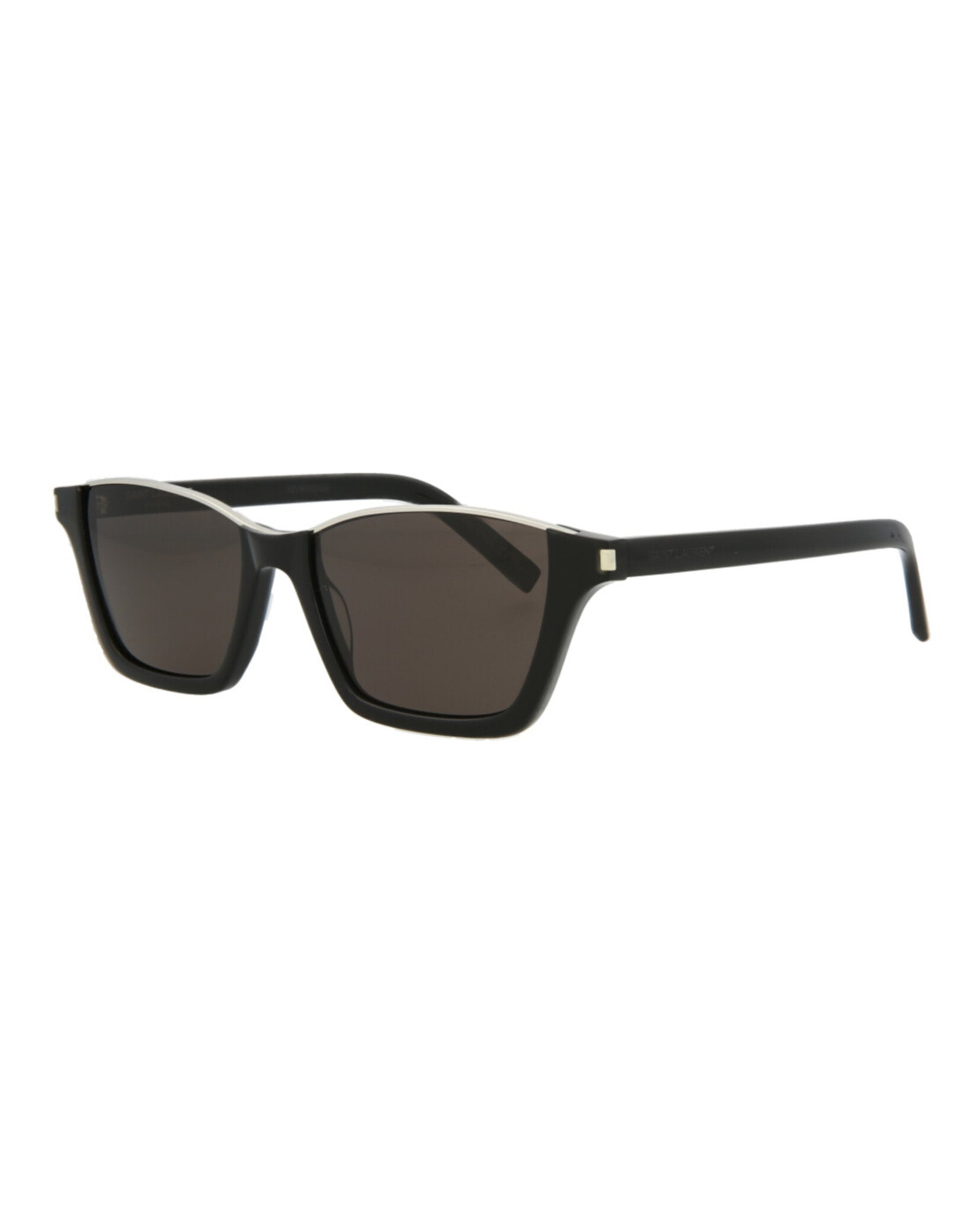 Saint Laurent Saint Laurent Unisex Square/Rectangle Black Black Black Fashion Designer Eyewear