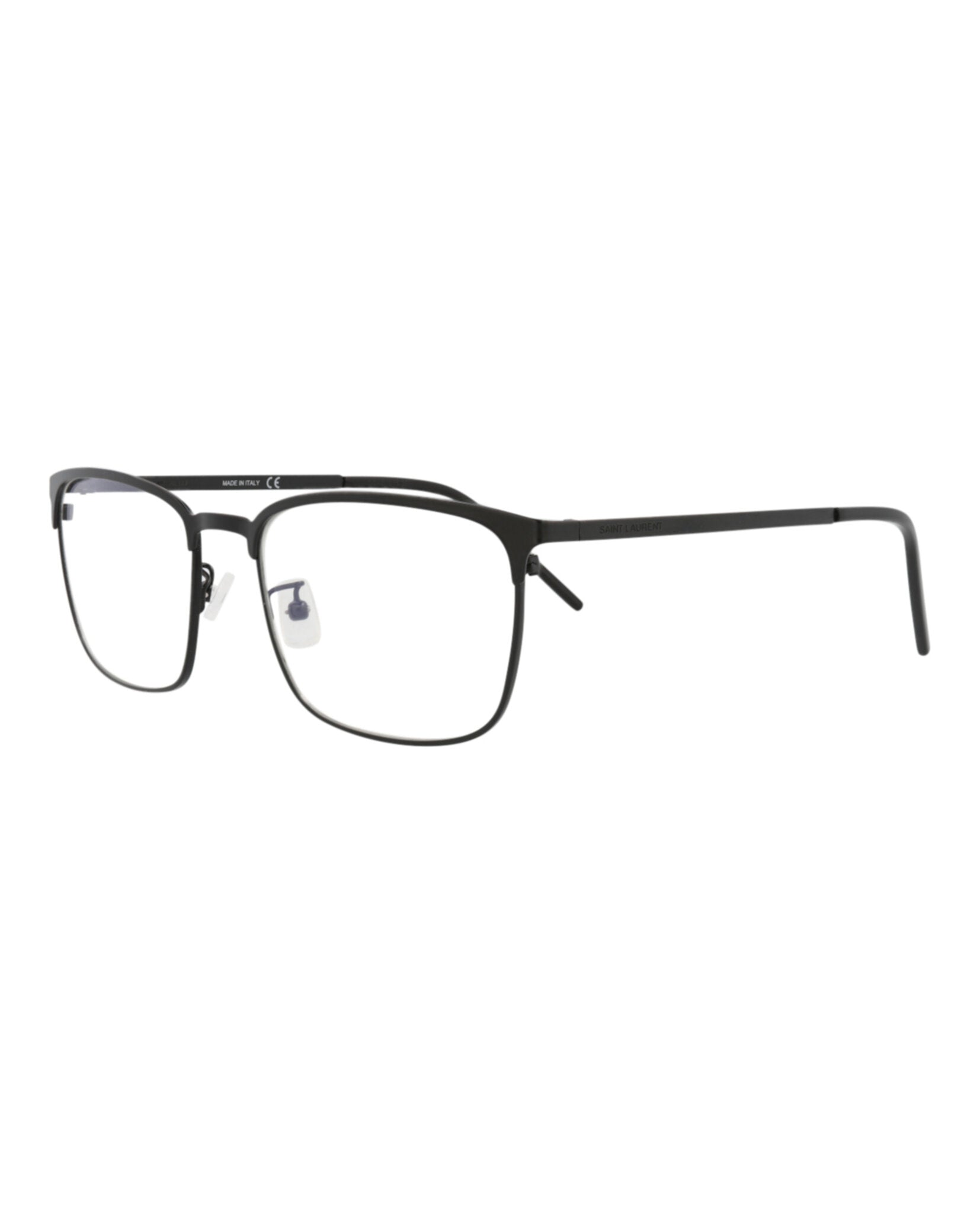 Saint Laurent Saint Laurent Mens Square/Rectangle Black Black Transparent Fashion Designer Eyewear