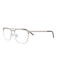 Saint Laurent Saint Laurent Mens Square/Rectangle Silver Silver Transparent Fashion Designer Eyewear