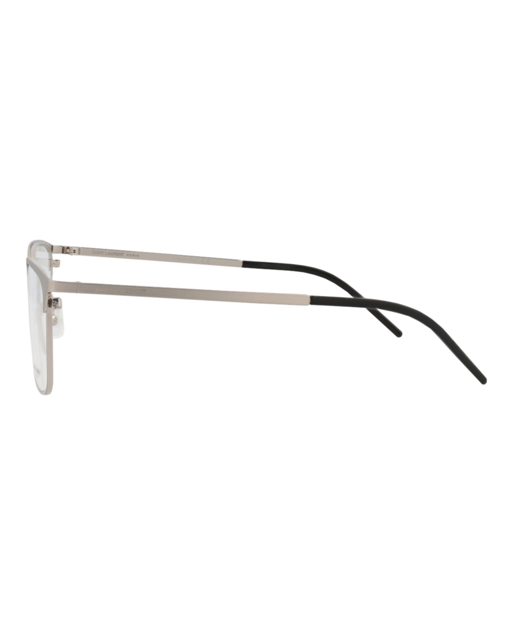 Saint Laurent Saint Laurent Mens Square/Rectangle Silver Silver Transparent Fashion Designer Eyewear