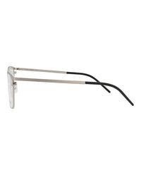 Saint Laurent Saint Laurent Mens Square/Rectangle Silver Silver Transparent Fashion Designer Eyewear