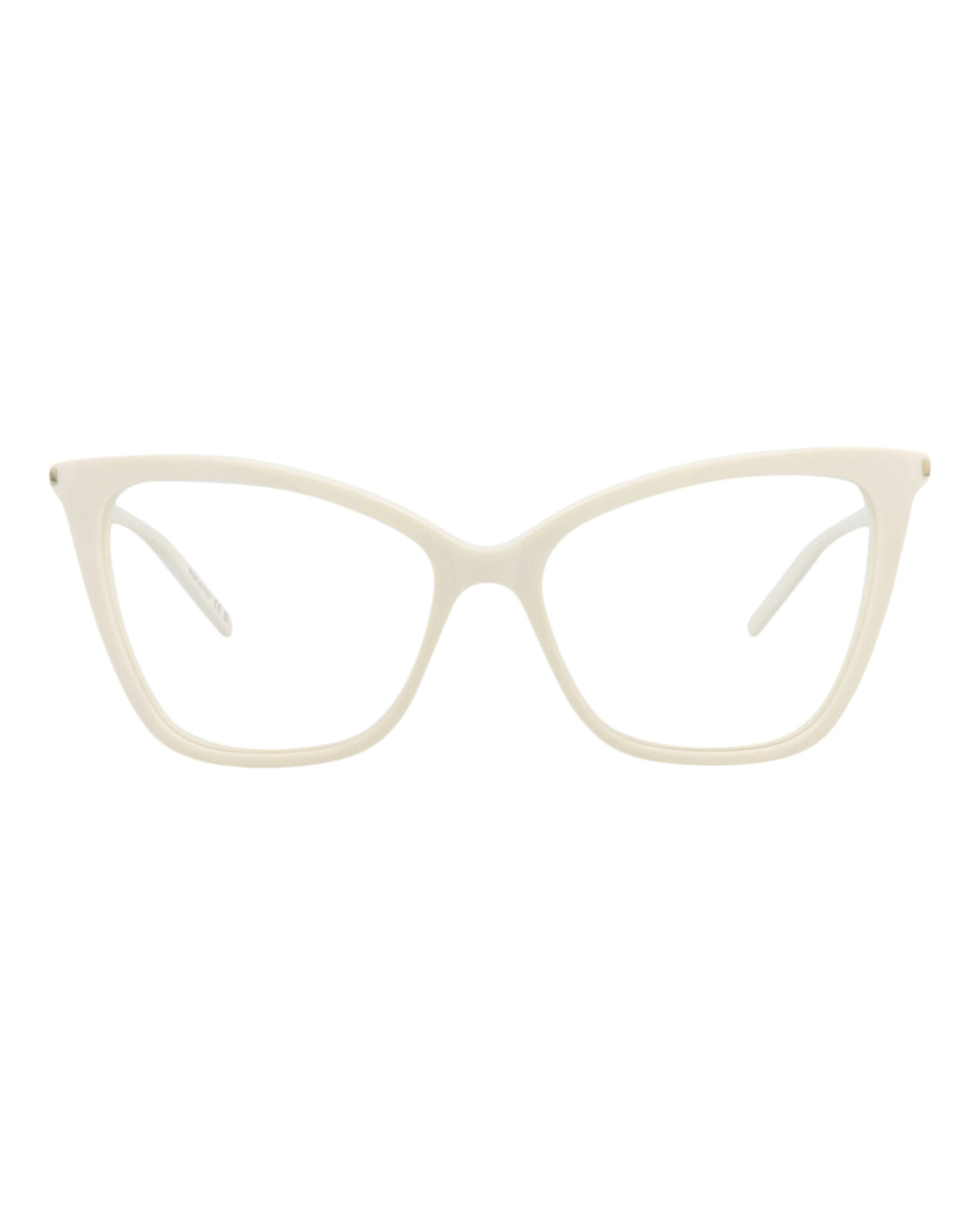 Saint Laurent Womens Cat Eye White White Transparent Fashion Designer Eyewear
