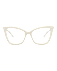 Saint Laurent Womens Cat Eye White White Transparent Fashion Designer Eyewear