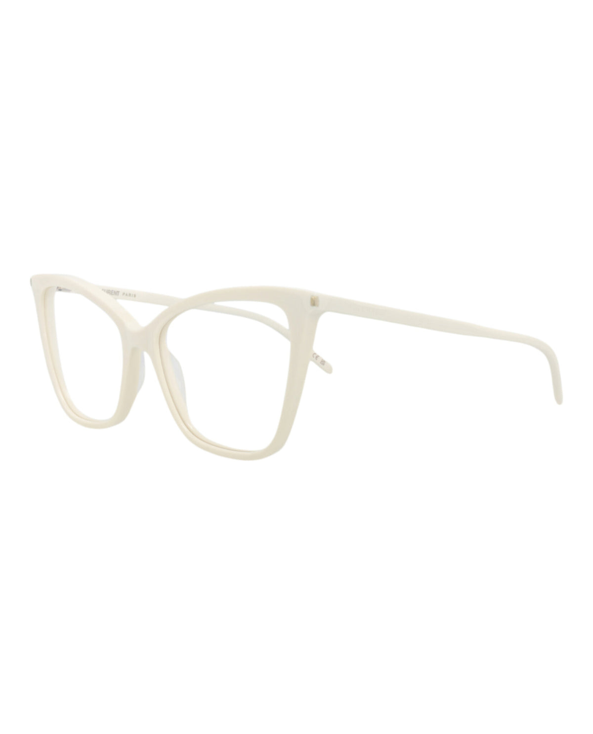 Saint Laurent Womens Cat Eye White White Transparent Fashion Designer Eyewear